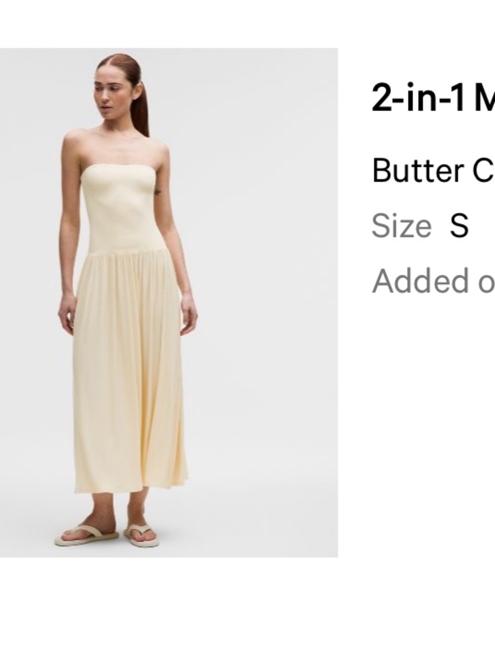 lululemon athletica Strapless Butter-Cream Maxi Dress